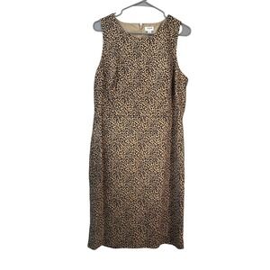 J.Crew Dress Women's 14 Leopard Print Sleeveless Sheath Career‎